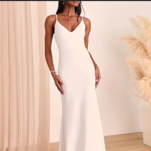Lulus White Mermaid Maxi Dress